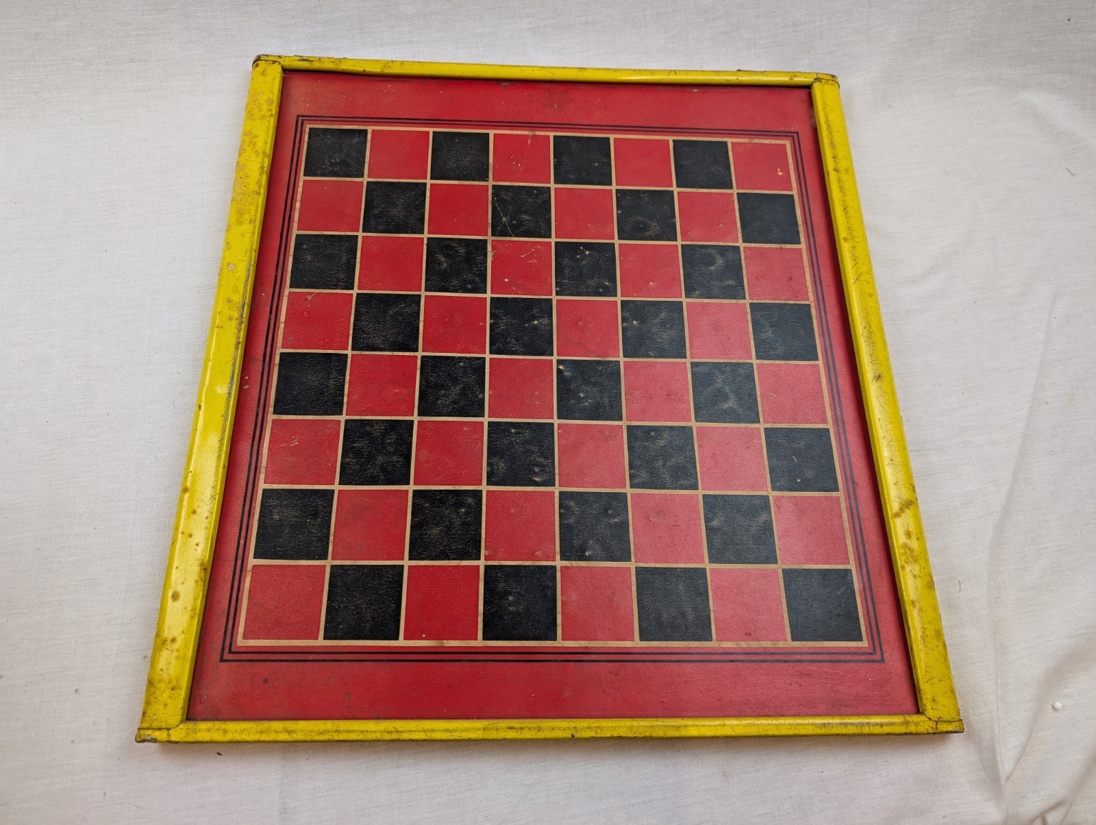 Vintage San Loo Chinese Checkers Tin Litho Board double sided Checkerboard Item image 5