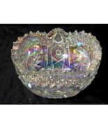 Antique AMERICAN BRILLIANT Iridescent Glass Bowl COMET IN THE STARS By U... - $44.98
