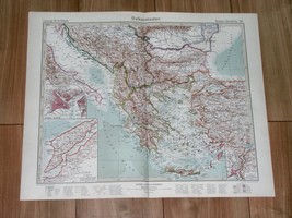 1932 Original Vintage Map Of Balkans Yugoslavia Turkey Greece Istanbul - £14.89 GBP