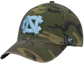 North Carolina NCAA &#39;47 Tar Heels Camo Clean Up Hat Cap Adult Men&#39;s Adju... - £19.65 GBP