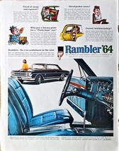 Vintage Rambler Ambassador car ad 1964 original 990 Hardtop Print Ad - $12.33