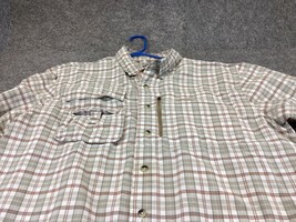 Natural Gear Fishing Shirt Men’s Large Vented Zip Pocket Short Sleeve plaid - £10.86 GBP