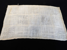 Ecru Cotton Linen Weaved Checkered Table placemat doily runner  18&quot; x 11&quot; - £16.55 GBP