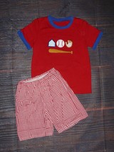 NEW Boutique Baseball Boys Shorts Outfit Set Size 7-8 - $14.99