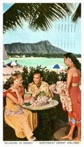 Relaxing Hawaii Northwest Orient Airlines Issued Postcard Posted 1960 - £11.64 GBP