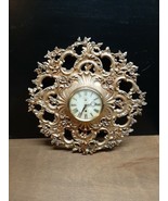MID MODERN Hollywood Regency SYROCO 8 Day Jeweled Key Wind Ornate Wall C... - $92.22