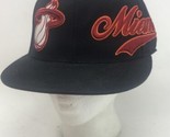 Miami Heat Adidas 210 Fitted Black Baseball Hat 2 Logos Spellout 7 1/4 t... - $19.79