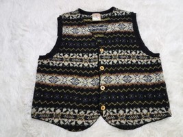 Unlimited Quest Clothing Wool Blend Sweater Vest Striped L Made Canada G... - $19.20
