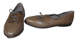 9West Nine West Brown Retro Lace Granny EDNA Loafers Tie Lace Women 6.5M... - $34.99