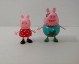 Peppa Pig Daddy Pig Muddy puddles clothes Peppa red dot dress figures lot 2 - $7.27
