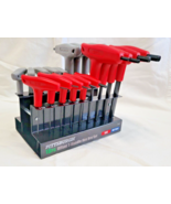 18 Pc SAE &amp; Metric T Handle Allen Wrench Ball End Hex Key Set - £21.40 GBP