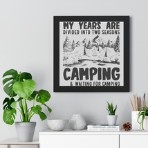 Framed Horizontal Poster: Unique Camping Scene Wall Art, Black and White, for Ad - $61.80+