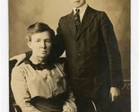 1918 Mother and Son Real Photo Postcard used for Christmas - $13.86