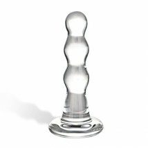 GLAS TRIPLE PLAY BEADED BUTT PLUG 4 INCH ANAL SEX TOY - £15.65 GBP