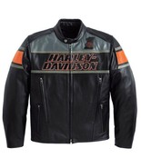 Customized Harley Davidson Men&#39;s Rumble Black Leather Jacket - $4,086.47 MXN