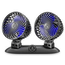 Car Fan, Usb Fan For Car, Desk Dual Head Fan With Variable Speed, Rotation Stron - £32.07 GBP