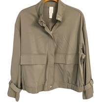 WynneLayers Womens Olive Green Jacket Small Pockets Snap Closures - £18.53 GBP