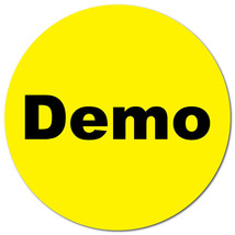 1 Inch Circle, Demo on Yellow Gloss, Roll of 1,000 Stickers - $28.75