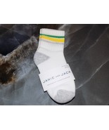 Janie and Jack Athletic Striped Crew Socks in White/Gray/Green Size 18/2... - £7.06 GBP