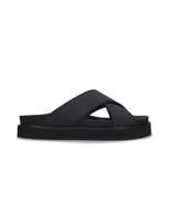 Black vegan sandals flatform chunky sole padded platform crossed straps ... - $148.21 CAD