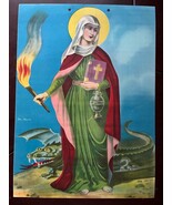 Mexican SANTA MARTA MARTHA Christianity Religious Top Calendar Print fro... - $38.45 CAD