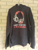 &quot;I Can&#39;t Hear You, I&#39;m Gaming!&quot; Black Hoodie 2XL - £8.70 GBP