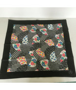 Vintage bandana neckerchief scarf black white floral print patchwork look  - $34.60