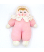 Vintage Russ Terry Cloth Baby Doll Rattle Plush Printed Fabric Face 8&quot;  ... - $411.00 MXN