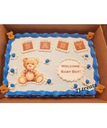 Cute Brown Teddy Bear Baby Shower Cake Topper Decoration - $23.86 CAD