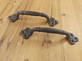 2 Rustic Cast Iron Antique Style Restore Barn Handles Gate Pull Door Han... - £16.54 GBP