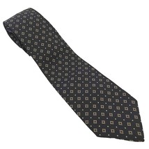 St Michael Mens Silk Neck Tie Blue Gold Red Geometric Dressy Necktie Made in UK - £13.48 GBP
