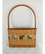 Hand Woven &amp; Painted Mail Basket Key Hanger Wall Hanging Farm Panels Signed - $14.84