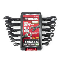 Husky Wrench Set 100 Position MM Double Ratcheting Open End Hand Tool 6 ... - £89.17 GBP