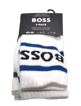 Boss Hugo  Men&#39;s Italy Design Finest Cotton Socks White  3-Pack One Size 7-13 - £26.49 GBP