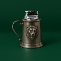 Vintage Pewter Lion Head Mug Table Lighter – Collectible Refillable Buta... - $1,471.89 MXN