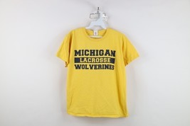 Y2K Boys Large Spell Out University of Michigan Lacrosse Short Sleeve T-... - $19.75
