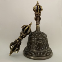 Tibetan Buddhist Bronze Bell 6&quot; and Vajra/Dorje (Small) - Nepal - $79.99