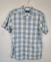 PATAGONIA Organic Cotton Blend S/Sleeve Button Up Plaid Shirt Men&#39;s Sz M... - £18.11 GBP