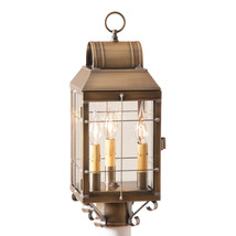 Irvin&#39;s Country Tinware Martha&#39;s Post Lantern in Weathered Brass - £286.65 GBP