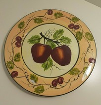 Casa Vero By ACK apple  Pattern Italian Glaze Pottery Dinner Platers 9 1/2 Inche - £7.49 GBP