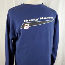 NASCAR Rusty Wallace #2 Crew Neck Sweatshirt XL Blue Chase Authentics Ra... - $17.99