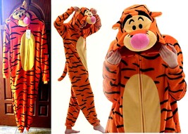 Tigger Adult Plush Cosplay 1 piece Jumpsuit Halloween Tiger Costume COSU... - £30.64 GBP