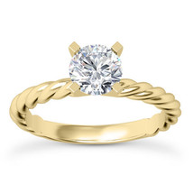 Diamond Engagement Ring Round Shape H VS2 Treated 14K Yellow Gold 1.60 Carat - £2,757.65 GBP