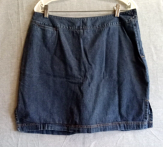 Cherokee Womens Denim Skort Blue Size 14W Side Zip Pockets Cotton Blend Vintage - £12.52 GBP