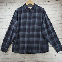 Weatherproof Vintage Flannel Shirt Mens Sz XL Blue Plaid Long Sleeve - $19.79