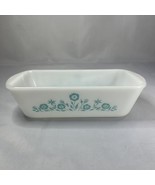 MAID OF HONOR Bake &amp; Serve Ware VTG Milk Glass Blue Floral Rectangular L... - $17.39