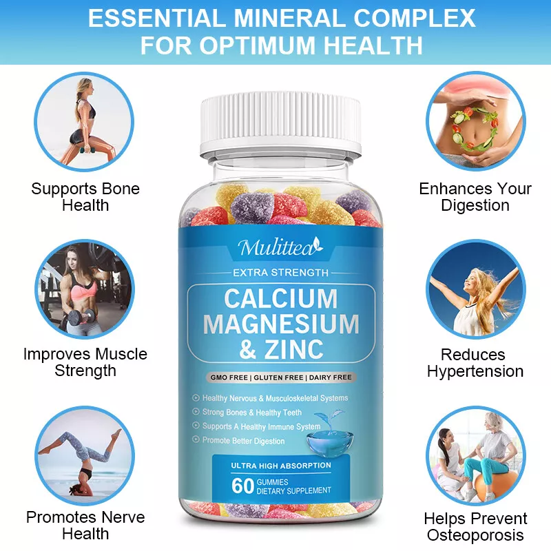 Supplement Zinc Calcium Magnesium &amp; Vitamin D Complex Bone Muscle Immune Support - £24.62 GBP