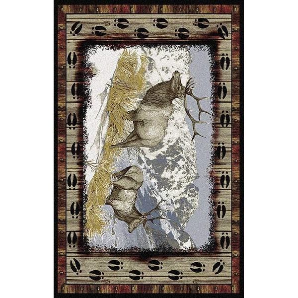 Majestic Elk Scene 4 x 6 Plush Area Rug - $218.55