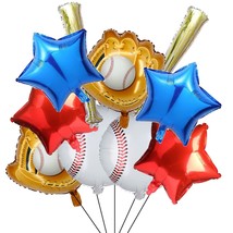 10Pcs Glove Baseball Foil Balloons 20 Inch Sports Mylar Balloon For Base... - $12.99