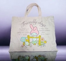 Vintage Sanrio 1976 My Melody My Melody Friendly Days Tote Bag Pink Canvas RARE - £132.38 GBP